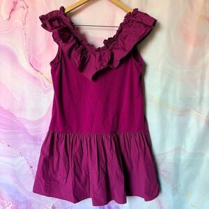 English Factory S Purple Pink Fuchsia Dress Ruffled Preppy Boardwalk Luxury